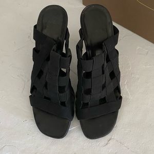 Vintage Donald J. Pliner Nuala - Black Cage Leather Platform Heels - Sz 7